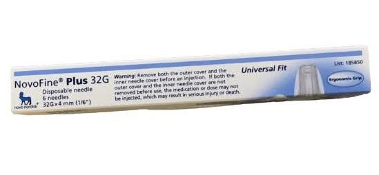 NovoFine Plus 32G 4mm Pen Needles 6ct