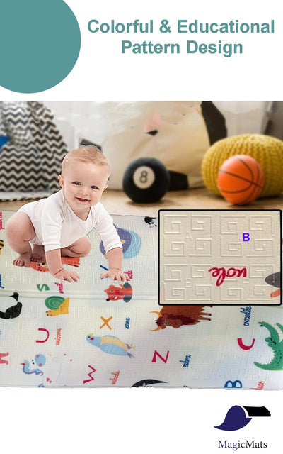 MagicMats Premium Baby Play Mat - Safe, Soft, and Stimulating , Perfect Playtime Fun, Soft and Safe Infant Playmat for Tummy Time and Developmental Fun.