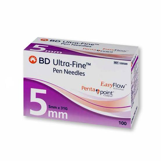 BD Ultra-Fine 31G 5mm pen needles for Humalog KwikPen