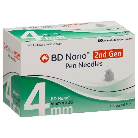 BD Nano 2nd Gen 32G 4mm pen needles for InPen smart insulin pen