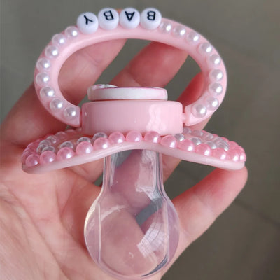 100%_Handmake_Cute_Pink_Rainbow_Pattern_Adult_Baby_Pacifier_Silicone_Adult_size_Pacifier_abdl_Daddy_Girl
