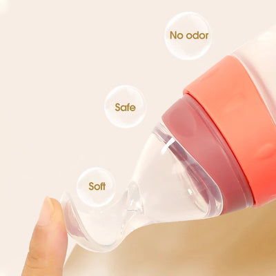 100ml_Liquid_Silicone_Baby_Feeder_Rice_Paste_Fruit_Puree_Toddler_Squeeze_Feeding_Bottle_with_Dispensing Spoon