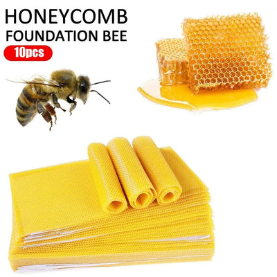 10PCS_9x13cm_Bee_Wax_Foundation_Bee_Hive_Wax_Frames_Base_Sheets_Bee_Comb_Honey_Frame_Beeswax_Sheets_Beekeeper_Equipment