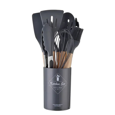 12PCS Food_Grade_Silicone_Kitchen_Cookware_Utensils_Turner_Spatula_Measuring_Spoon_Practical_Cooking_Tool_Kitchenware_Set