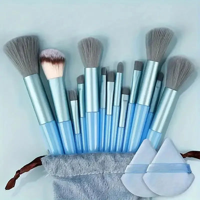 13pcs_Premium_Synthetic_Nylon_Bristle-Makeup_Brush_Set - Soft, Gentle, and_Cruelty-Free_for_Flawless_Foundation, Blush,_Powder,