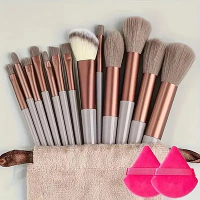 13pcs_Premium_Synthetic_Nylon_Bristle-Makeup_Brush_Set - Soft, Gentle, and_Cruelty-Free_for_Flawless_Foundation, Blush,_Powder,