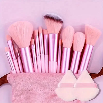 13pcs_Premium_Synthetic_Nylon_Bristle-Makeup_Brush_Set - Soft, Gentle, and_Cruelty-Free_for_Flawless_Foundation, Blush,_Powder,
