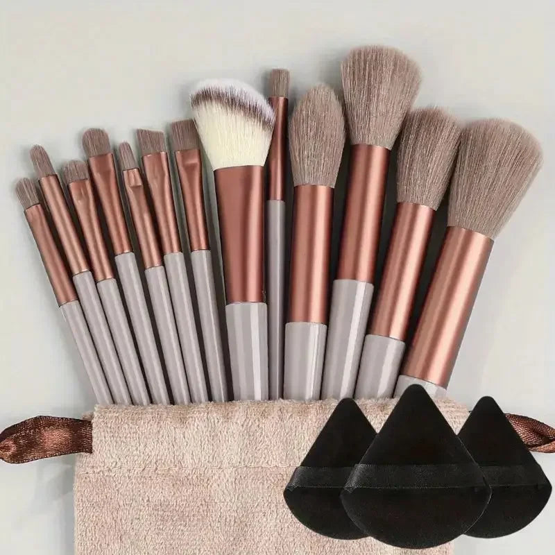 13pcs_Premium_Synthetic_Nylon_Bristle-Makeup_Brush_Set - Soft, Gentle, and_Cruelty-Free_for_Flawless_Foundation, Blush,_Powder,