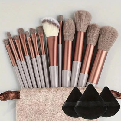 13pcs_Premium_Synthetic_Nylon_Bristle-Makeup_Brush_Set - Soft, Gentle, and_Cruelty-Free_for_Flawless_Foundation, Blush,_Powder,
