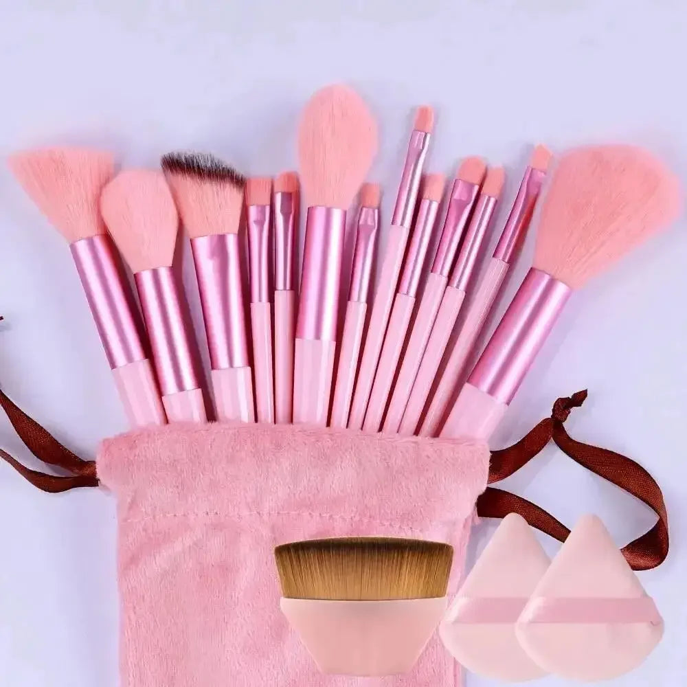 13pcs_Premium_Synthetic_Nylon_Bristle-Makeup_Brush_Set - Soft, Gentle, and_Cruelty-Free_for_Flawless_Foundation, Blush,_Powder,