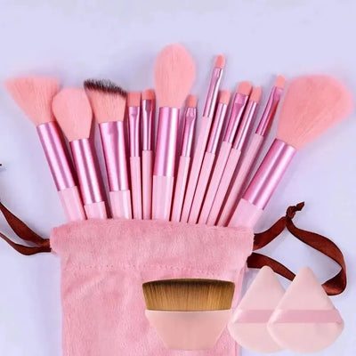 13pcs_Premium_Synthetic_Nylon_Bristle-Makeup_Brush_Set - Soft, Gentle, and_Cruelty-Free_for_Flawless_Foundation, Blush,_Powder,