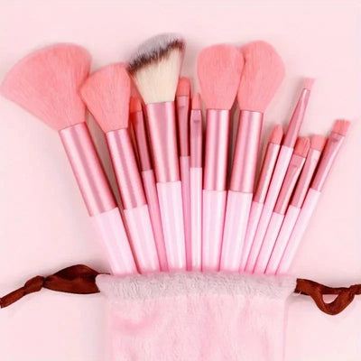 13pcs_Premium_Synthetic_Nylon_Bristle-Makeup_Brush_Set - Soft, Gentle, and_Cruelty-Free_for_Flawless_Foundation, Blush,_Powder,