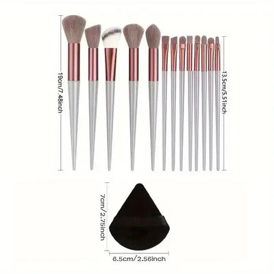13pcs_Premium_Synthetic_Nylon_Bristle-Makeup_Brush_Set - Soft, Gentle, and_Cruelty-Free_for_Flawless_Foundation, Blush,_Powder,