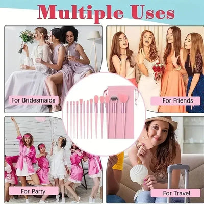 13pcs_Premium_Synthetic_Nylon_Bristle-Makeup_Brush_Set - Soft, Gentle, and_Cruelty-Free_for_Flawless_Foundation, Blush,_Powder,