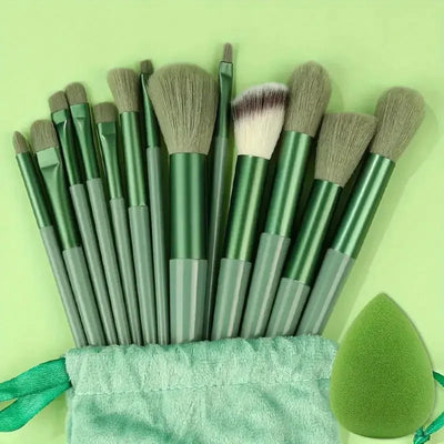 13pcs_Premium_Synthetic_Nylon_Bristle-Makeup_Brush_Set - Soft, Gentle, and_Cruelty-Free_for_Flawless_Foundation, Blush,_Powder,