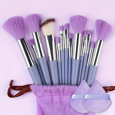 13pcs_Premium_Synthetic_Nylon_Bristle-Makeup_Brush_Set - Soft, Gentle, and_Cruelty-Free_for_Flawless_Foundation, Blush,_Powder,
