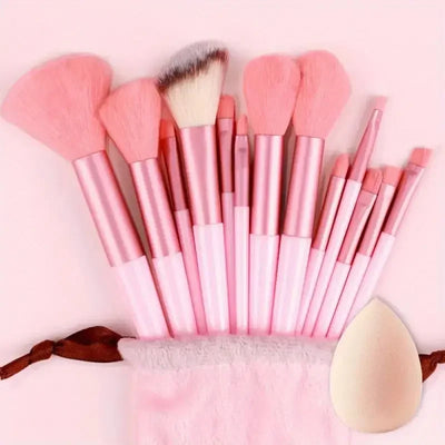 13pcs_Premium_Synthetic_Nylon_Bristle-Makeup_Brush_Set - Soft, Gentle, and_Cruelty-Free_for_Flawless_Foundation, Blush,_Powder,
