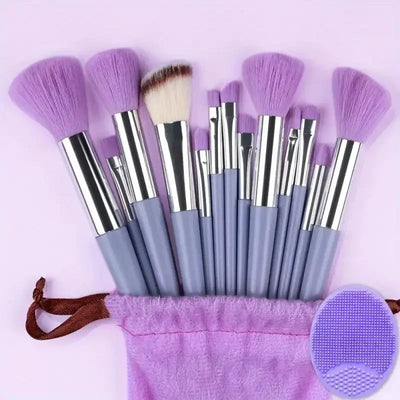 13pcs_Premium_Synthetic_Nylon_Bristle-Makeup_Brush_Set - Soft, Gentle, and_Cruelty-Free_for_Flawless_Foundation, Blush,_Powder,