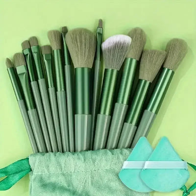 13pcs_Premium_Synthetic_Nylon_Bristle-Makeup_Brush_Set - Soft, Gentle, and_Cruelty-Free_for_Flawless_Foundation, Blush,_Powder,
