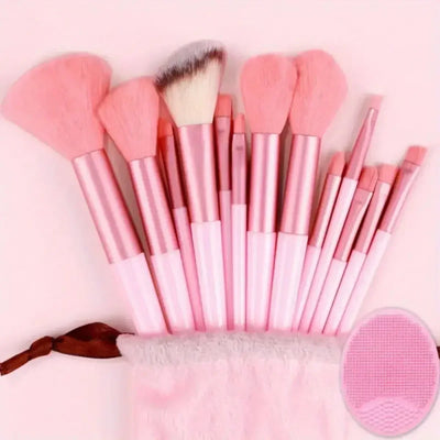 13pcs_Premium_Synthetic_Nylon_Bristle-Makeup_Brush_Set - Soft, Gentle, and_Cruelty-Free_for_Flawless_Foundation, Blush,_Powder,