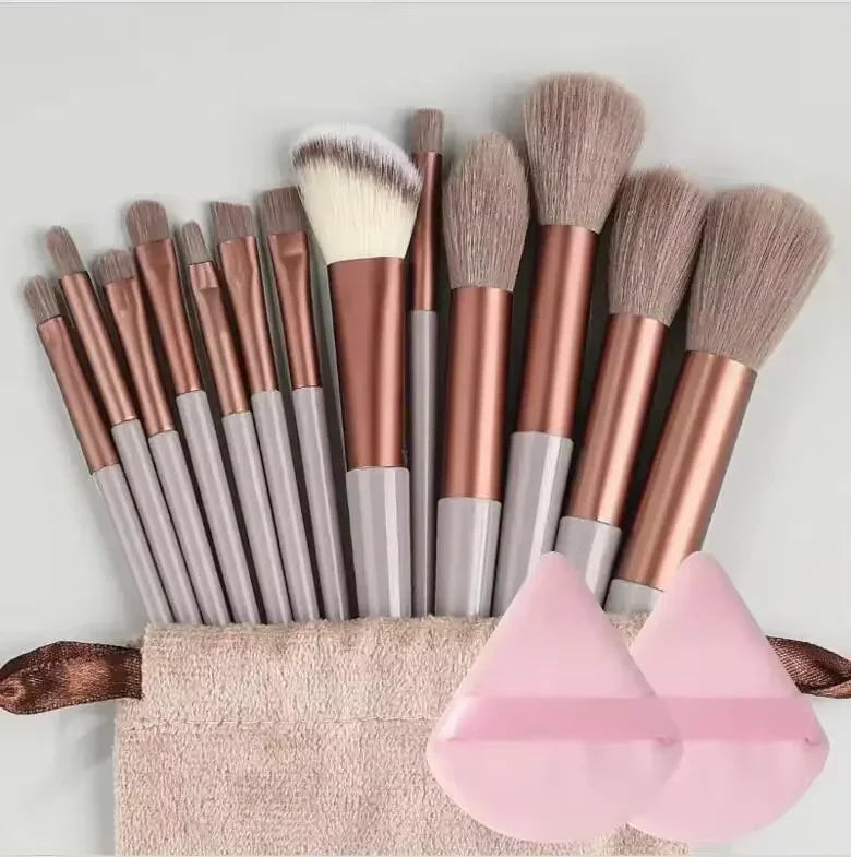 13pcs_Premium_Synthetic_Nylon_Bristle-Makeup_Brush_Set - Soft, Gentle, and_Cruelty-Free_for_Flawless_Foundation, Blush,_Powder,