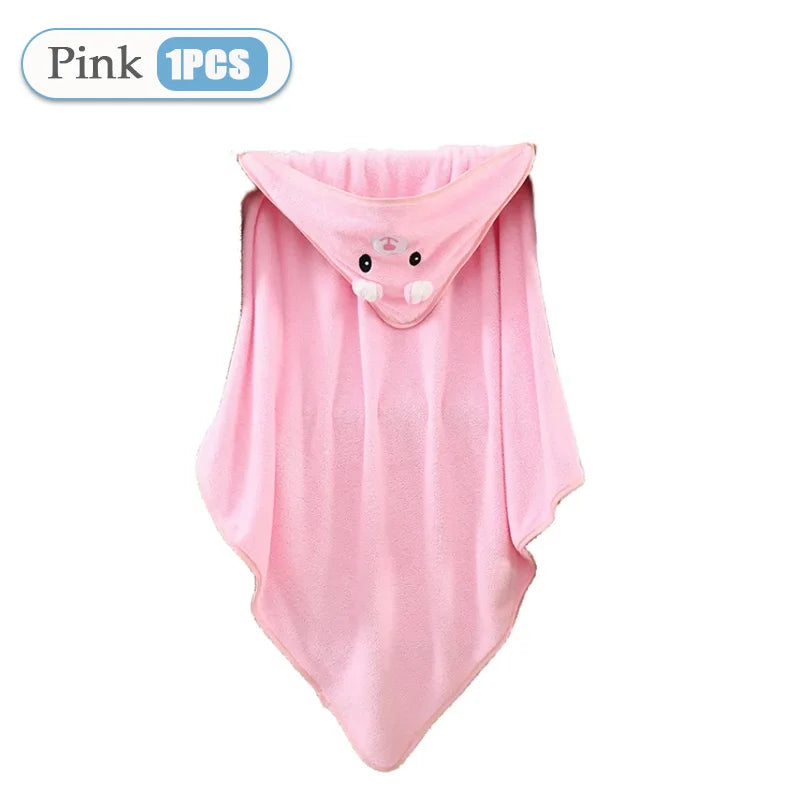 1/2/3PCS_Cute_Ultra_Soft_Baby_Bath_Towel_Unisex_Baby_Animal_Face_Hooded_Towel_Unique_Animal_Coral_Velvet_Absorbent_Wrap_Towels