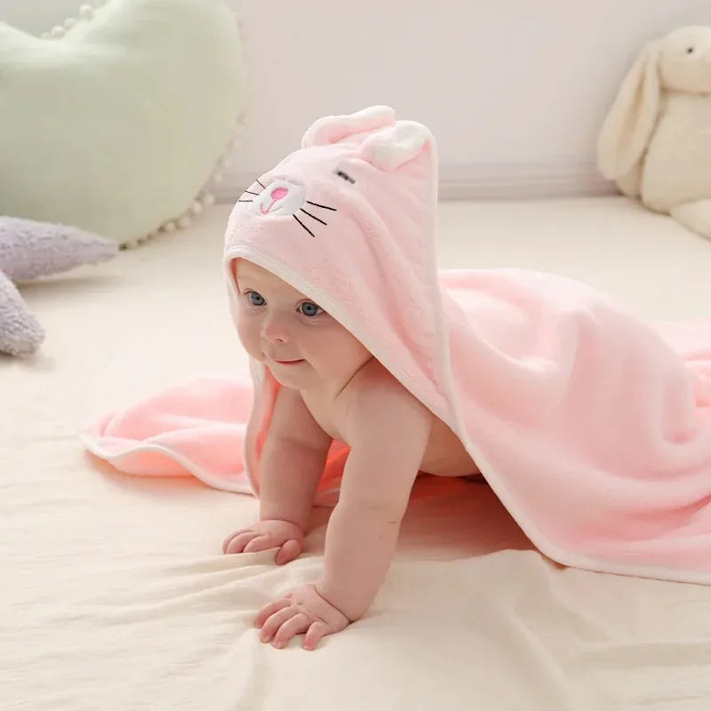 1/2/3PCS_Cute_Ultra_Soft_Baby_Bath_Towel_Unisex_Baby_Animal_Face_Hooded_Towel_Unique_Animal_Coral_Velvet_Absorbent_Wrap_Towels