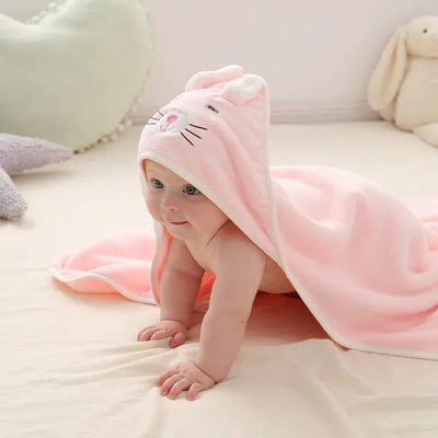 1/2/3PCS_Cute_Ultra_Soft_Baby_Bath_Towel_Unisex_Baby_Animal_Face_Hooded_Towel_Unique_Animal_Coral_Velvet_Absorbent_Wrap_Towels