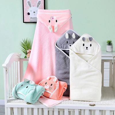1/2/3PCS_Cute_Ultra_Soft_Baby_Bath_Towel_Unisex_Baby_Animal_Face_Hooded_Towel_Unique_Animal_Coral_Velvet_Absorbent_Wrap_Towels