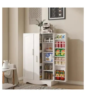 47"_Adjustable_Shelves_Pantry_Cabinet With_Drawer, Storage_Cabinet,_Kitchen_Pantry_Cabinet_With_Doors