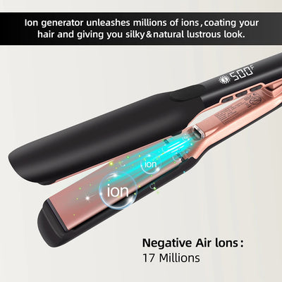 500F_Hair_Straightener_High_Temperature_Flat_Irons_Wide_Plate_Plasma_Ions for_Keratin_Treatment_Frizzy_Hair Recovers_Damaged