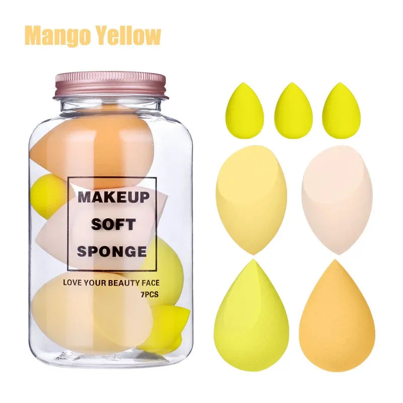 6/7/14pcs_Makeup_Sponge_Set_Blender_Makeup_Tools_Beauty_Cosmetics_Puff_Face_Foundation_Blending_for_Liquid_Cream_and_Powder_New
