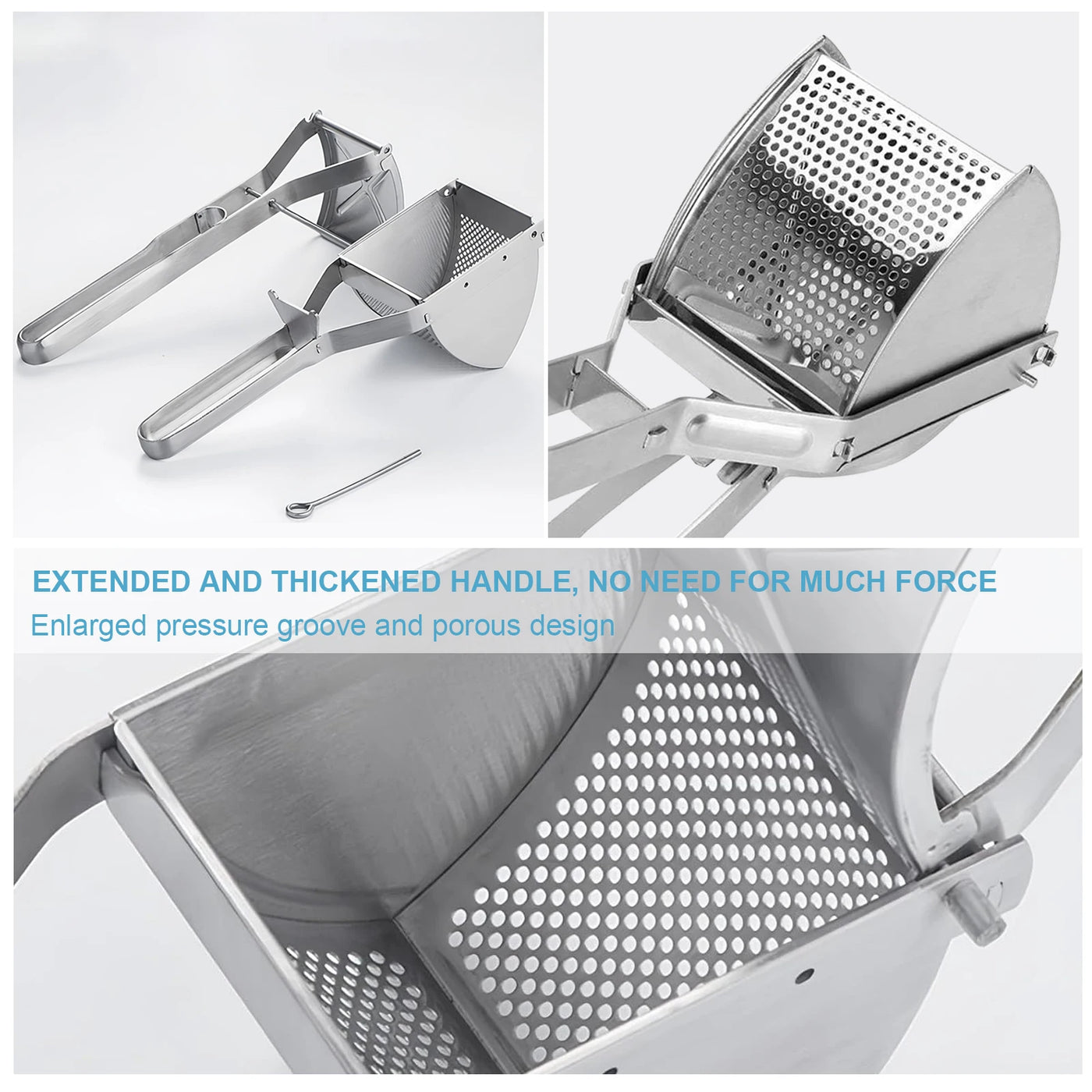 Potato Ricer,Stainless Steel Potato Masher Kitchen Tool,Stainless Steel Potato Masher,Send Goods From Local Warehouse