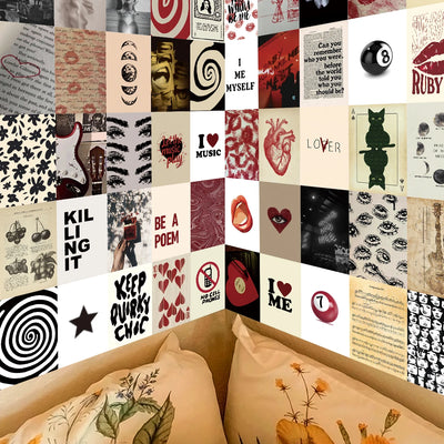 50pc Downtown Style Women Posters,Wall Art Prints Decor For Bedroom,Wall Collage Kit For Room Decoration,Vintage Dorm Home Decor