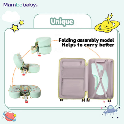 Mambobaby Baby foldable Float Inflatable Free With Sun Canopy Safe Crotch Strap Swimming Ring Pool Swim Tube Bath Toy Kid Circle