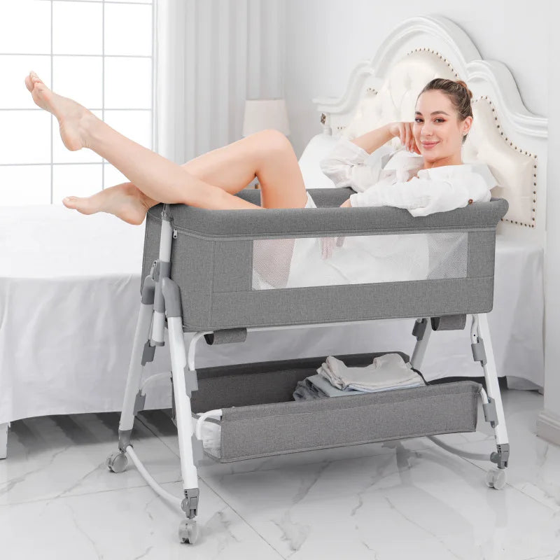 PORTABLE BABY BASSINET CRIB COT NEWBORN TRAVEL BED MOVABLE INFANT CRADLE NEST SLEEPER