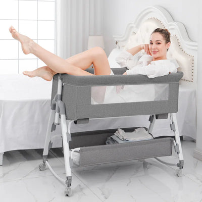 PORTABLE BABY BASSINET CRIB COT NEWBORN TRAVEL BED MOVABLE INFANT CRADLE NEST SLEEPER