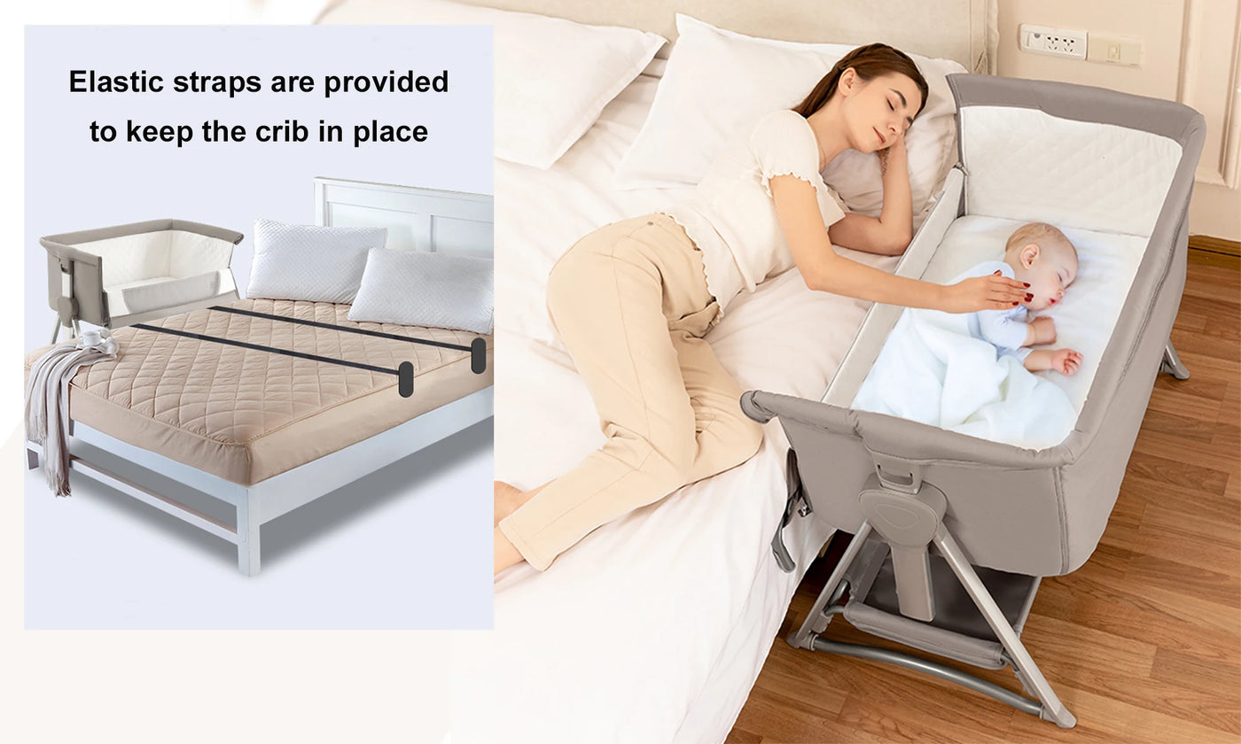 Rocking Crib Free Shipping Baby Beside Sleeper Pink Foldable Newborn Crib Portable Baby Bassinet Infant Co-sleeper 0-6M