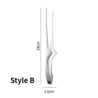 JJYY BBQ Food Tongs Korean Barbecue Clips Stainless Steel Grill Cooking Chief Tong Kitchen Bread Baking Outdoor Grilling Steak