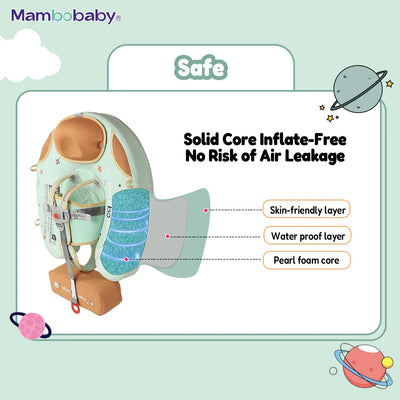 Mambobaby Baby foldable Float Inflatable Free With Sun Canopy Safe Crotch Strap Swimming Ring Pool Swim Tube Bath Toy Kid Circle