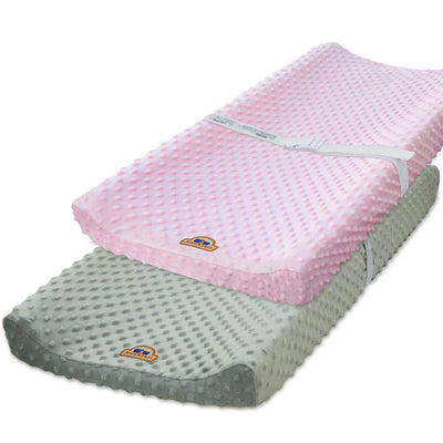 BlueSnail_Ultra_Soft_Minky_Dot_Changing_Pad_Cover_2_Pack_(Pink+Gray)