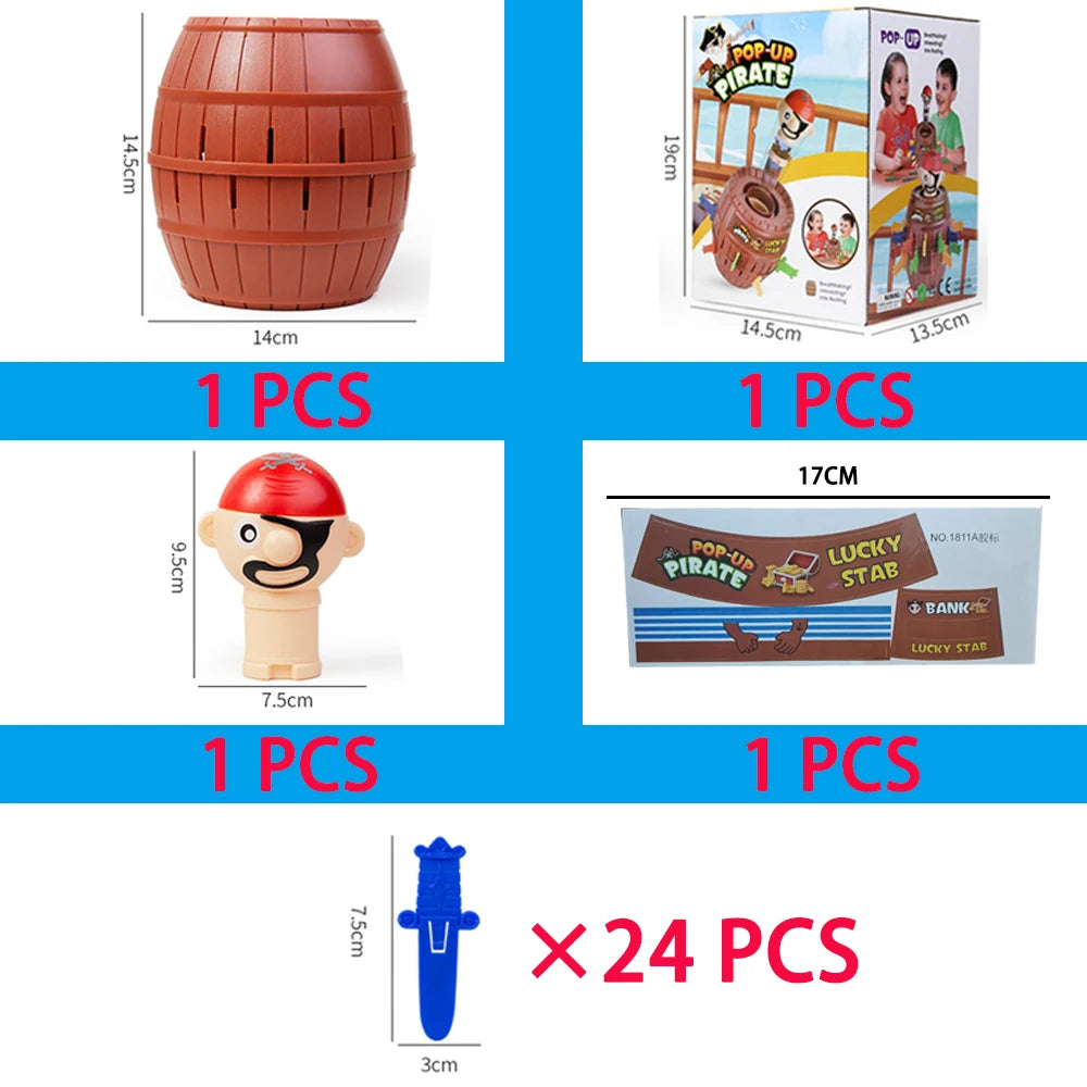 Hot Sale Funny Novelty Kids Children Lucky Game Gadget Jokes Tricky Pirate Barrel Game Pirate Bucket Kiddie Toy