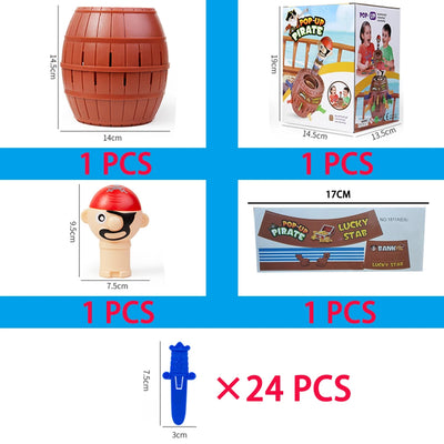 Hot Sale Funny Novelty Kids Children Lucky Game Gadget Jokes Tricky Pirate Barrel Game Pirate Bucket Kiddie Toy