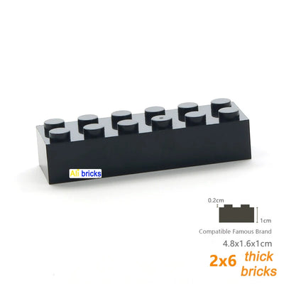 120pcs 2x6 Dot DIY Building Blocks Thick Figures Bricks Educational Creative Size Compatible With 2456 Plastic Toys for Children
