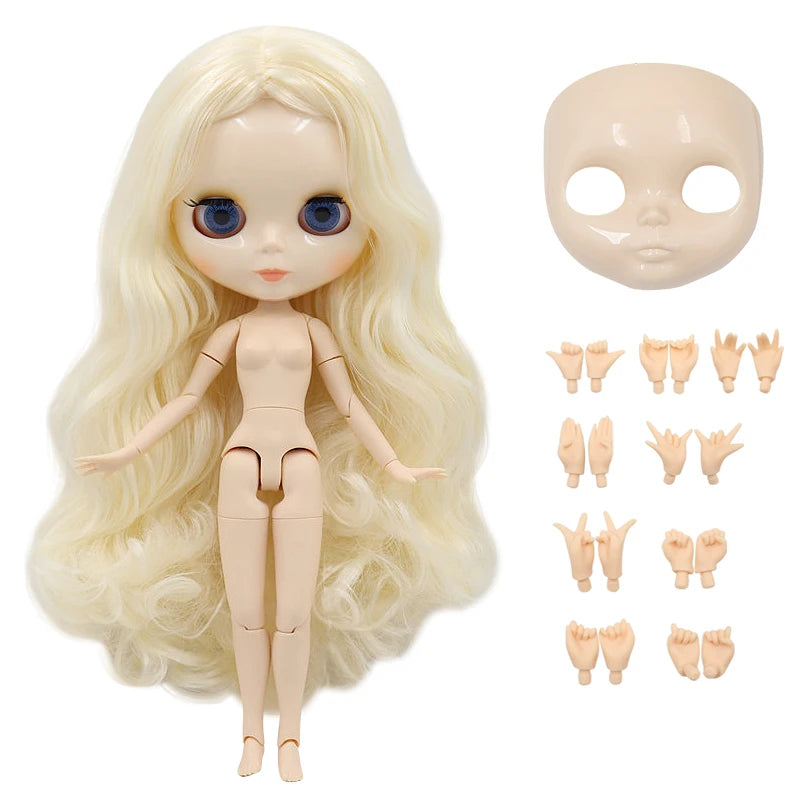 ICY DBS Blyth doll White Skin Glossy face Matte face Joint body with hand set A&B 1/6 bjd suitable diy makeup Special price