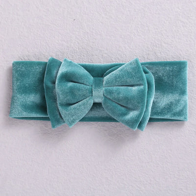 New Velvet Baby Headband Turban Big Bow Baby Girl Headband For Newborn Bow Hair Band Children Kid Solid Colors Hair Accessories