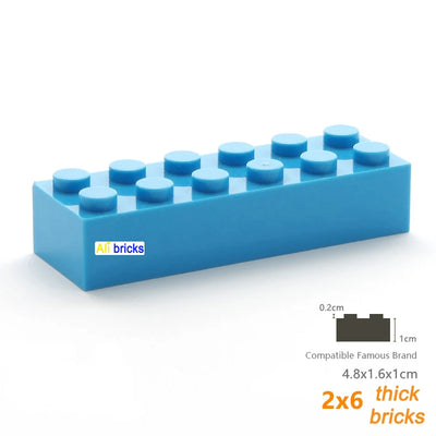 120pcs 2x6 Dot DIY Building Blocks Thick Figures Bricks Educational Creative Size Compatible With 2456 Plastic Toys for Children