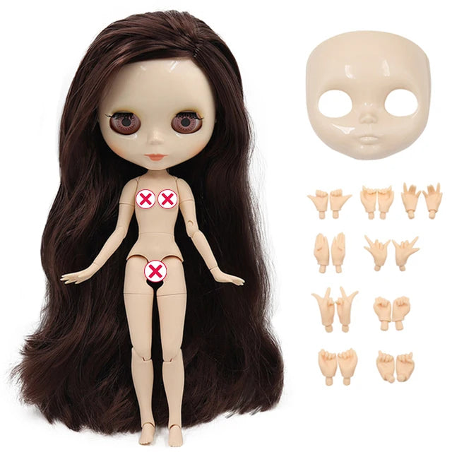ICY DBS Blyth doll White Skin Glossy face Matte face Joint body with hand set A&B 1/6 bjd suitable diy makeup Special price