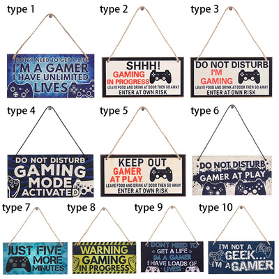 1PC Novelty Gaming Room Sign Wood Plaque "Do Not Disturb""I'm Gamer" Hanging Pendant Game Ornaments Door Wall Decor Funny Gifts