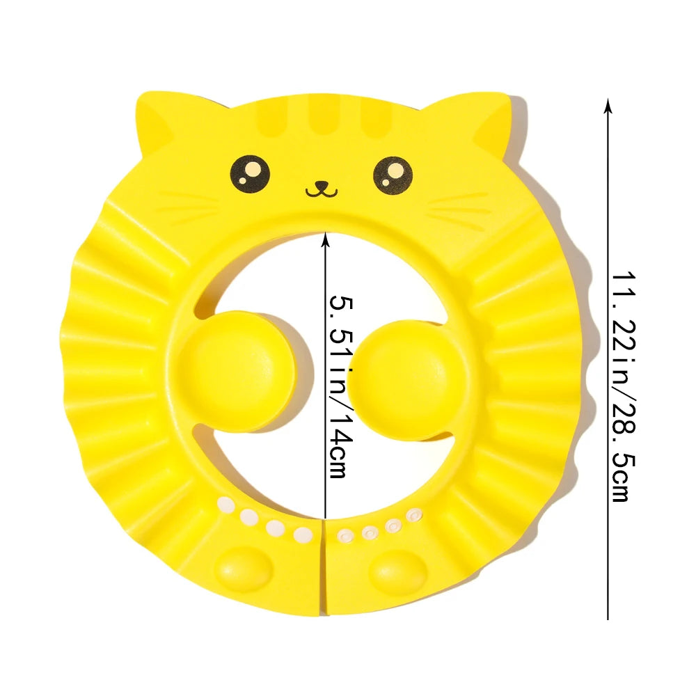 Baby Kid Shampoo Shield Head Cover Shower Cap Hair Wash Ear Protection Infant Child Cartoon Bath Safe Cap Visor Bathing Protect